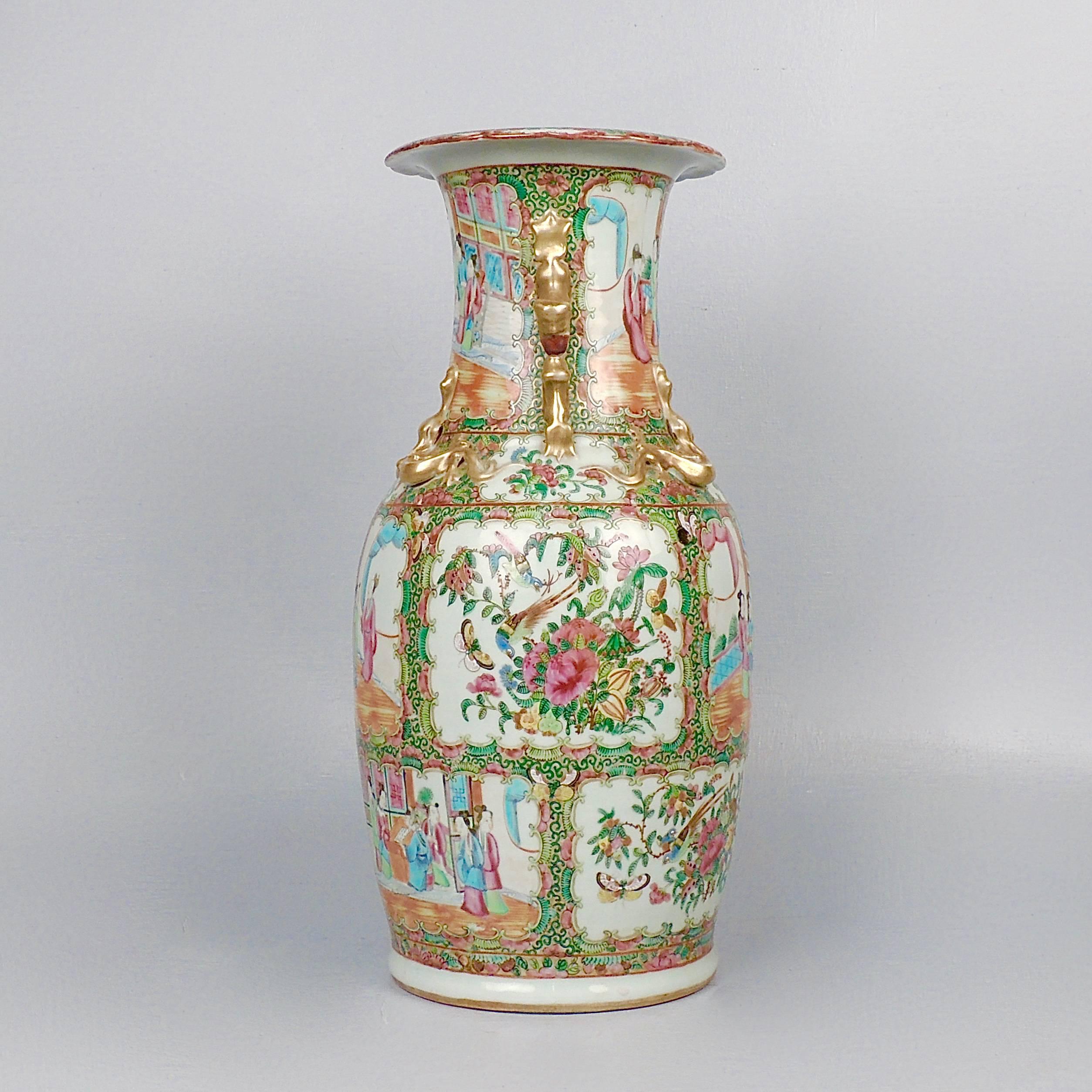 A large, antique Chinese rose medallion pattern porcelain vase. 

It has the typical alternating interior and bird, insect, and peony panels in the typical 