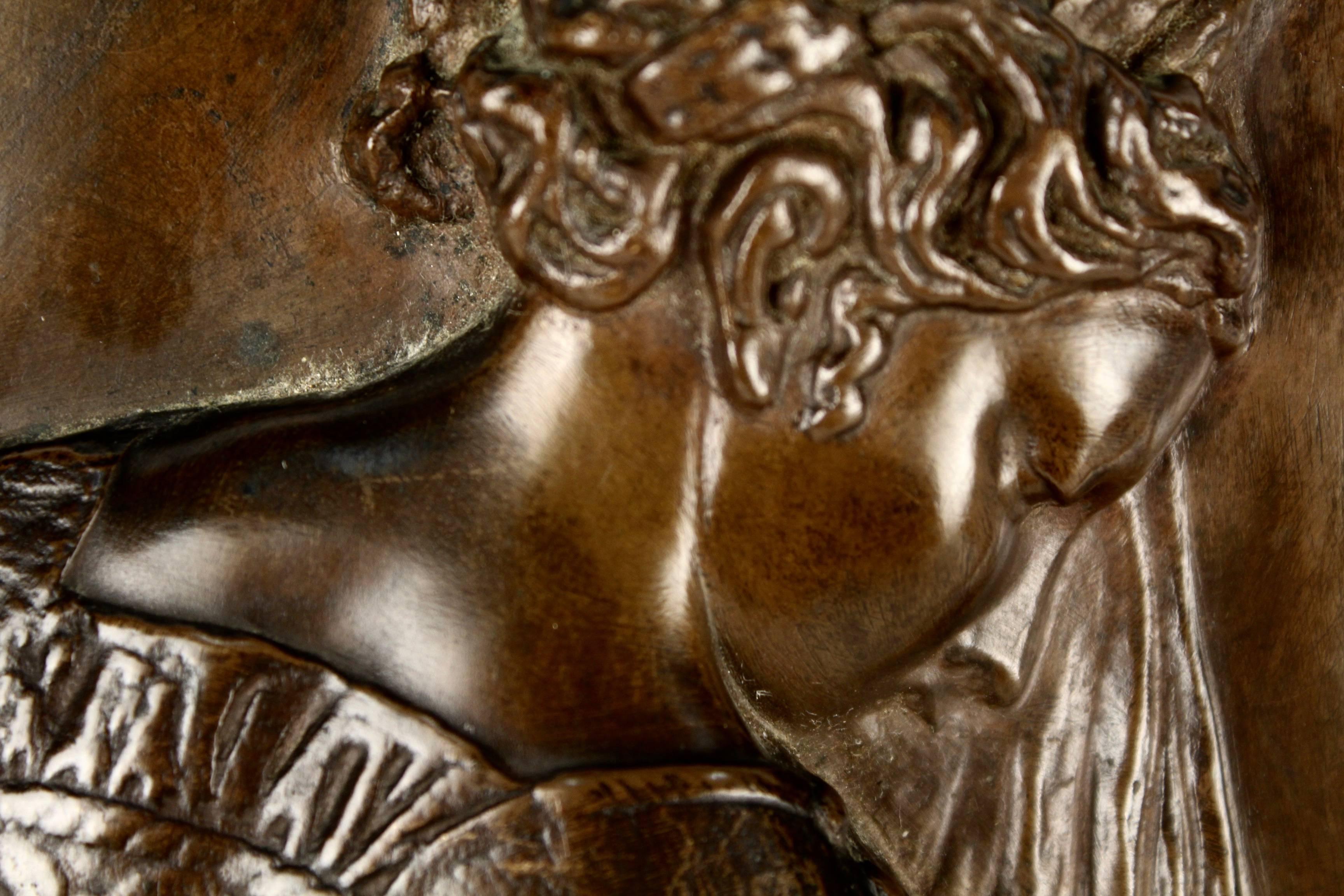 19th Century Barbedienne Bronze Bas-Relief Plaques of Maidens, Pair after Goujon 2