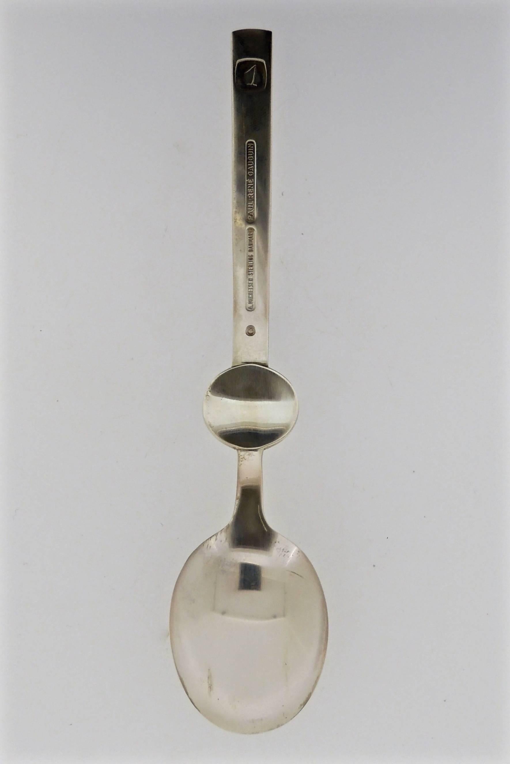 12 Enameled Sterling Silver Modern Zodiac Spoons by Paul Gauguin for A Michelsen 1