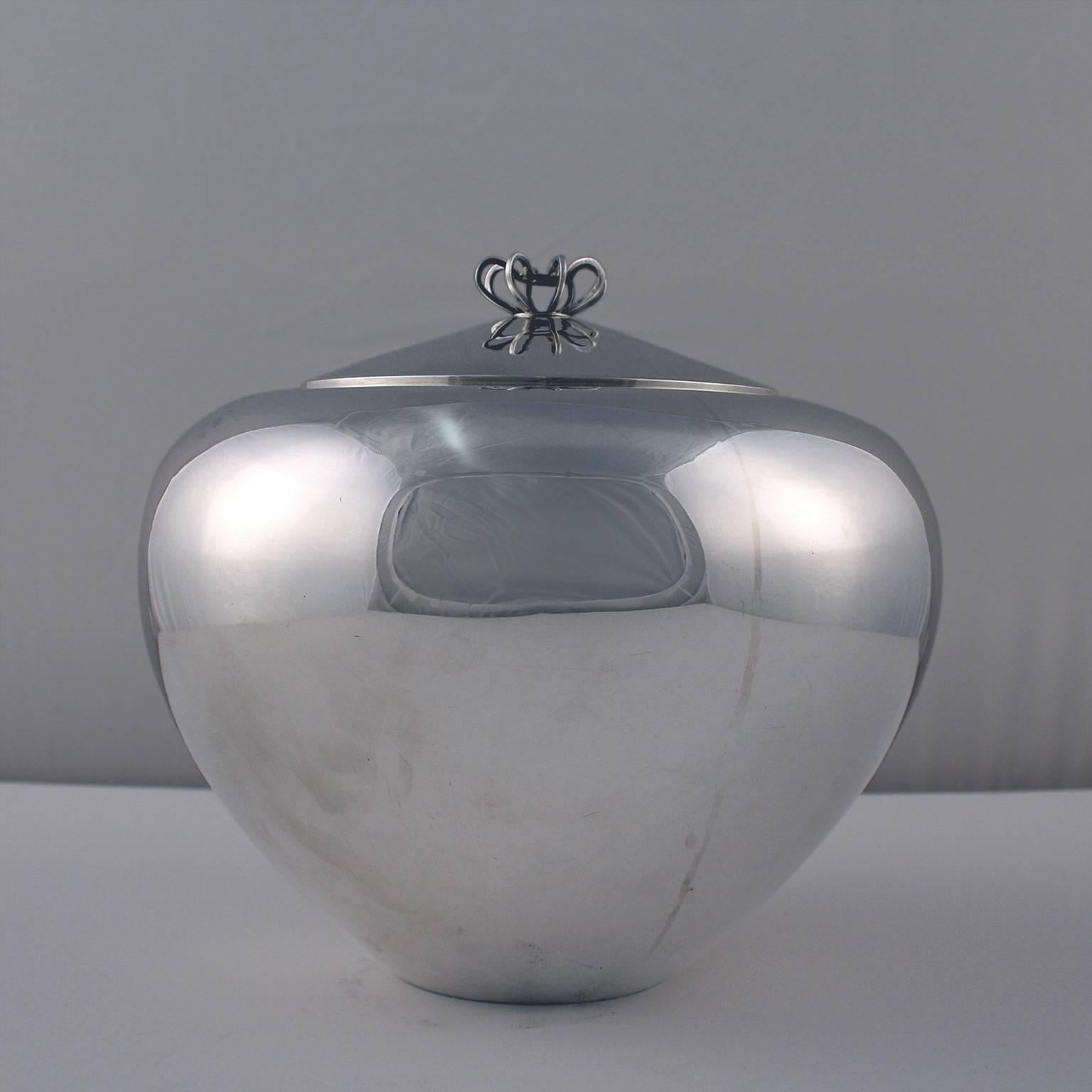 Fine Large Danish Modern Sterling Silver Lidded Vessel or Urn by C. C. Hermann 4