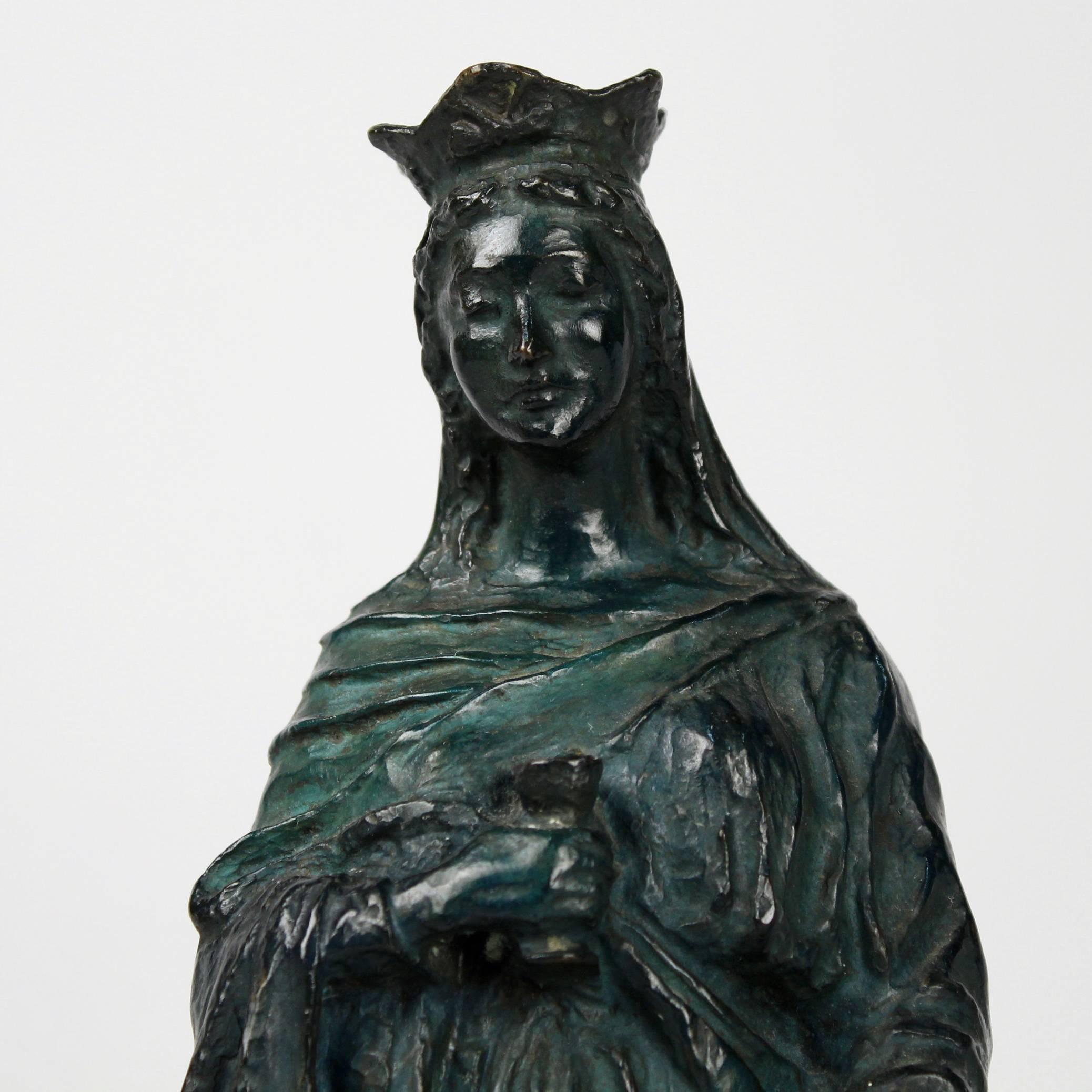American Bronze Sculpture of Saint, Santa, Barbara by California Artist Francis Sedgwick