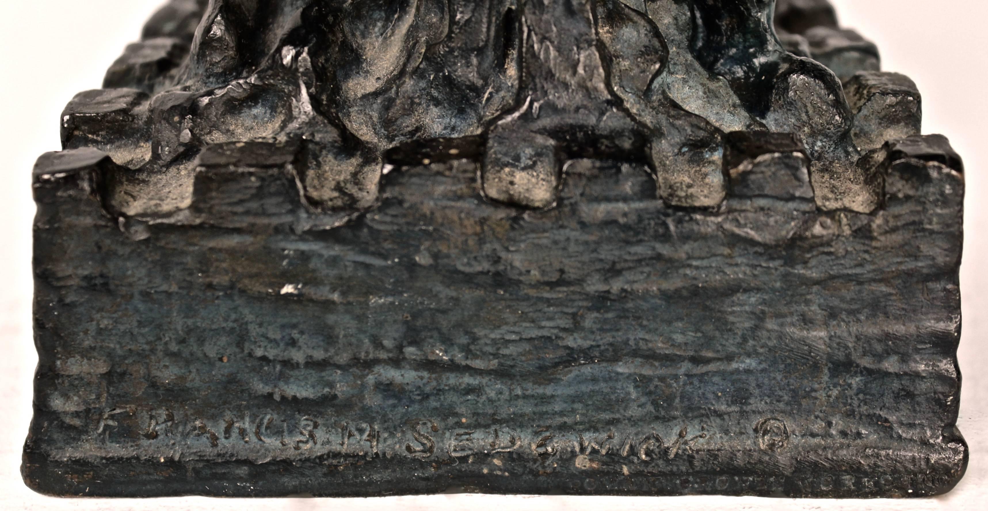 20th Century Bronze Sculpture of Saint, Santa, Barbara by California Artist Francis Sedgwick