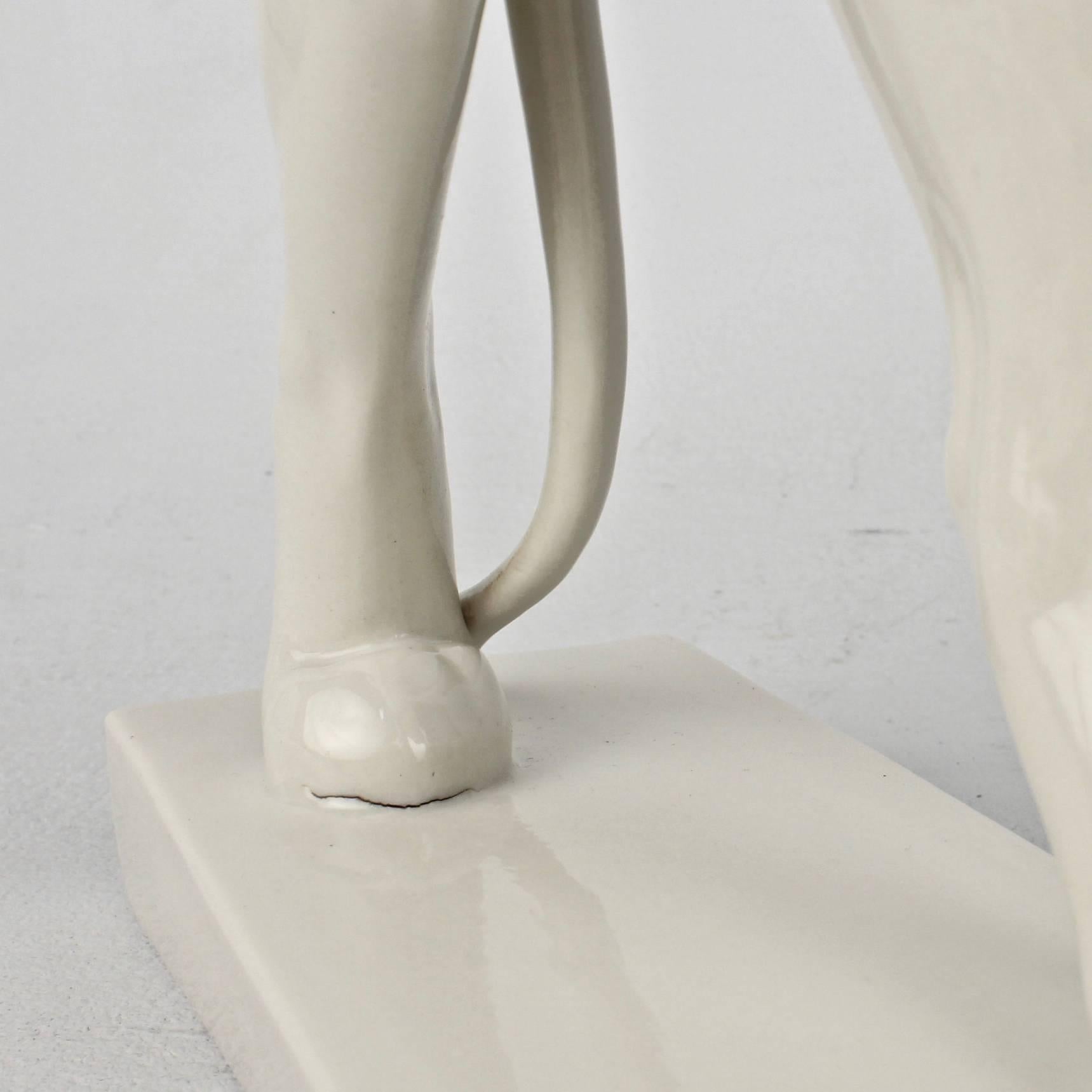 Jugendstil White Porcelain Lion Figurine by Gerhard Marcks for Schwarzburger 3