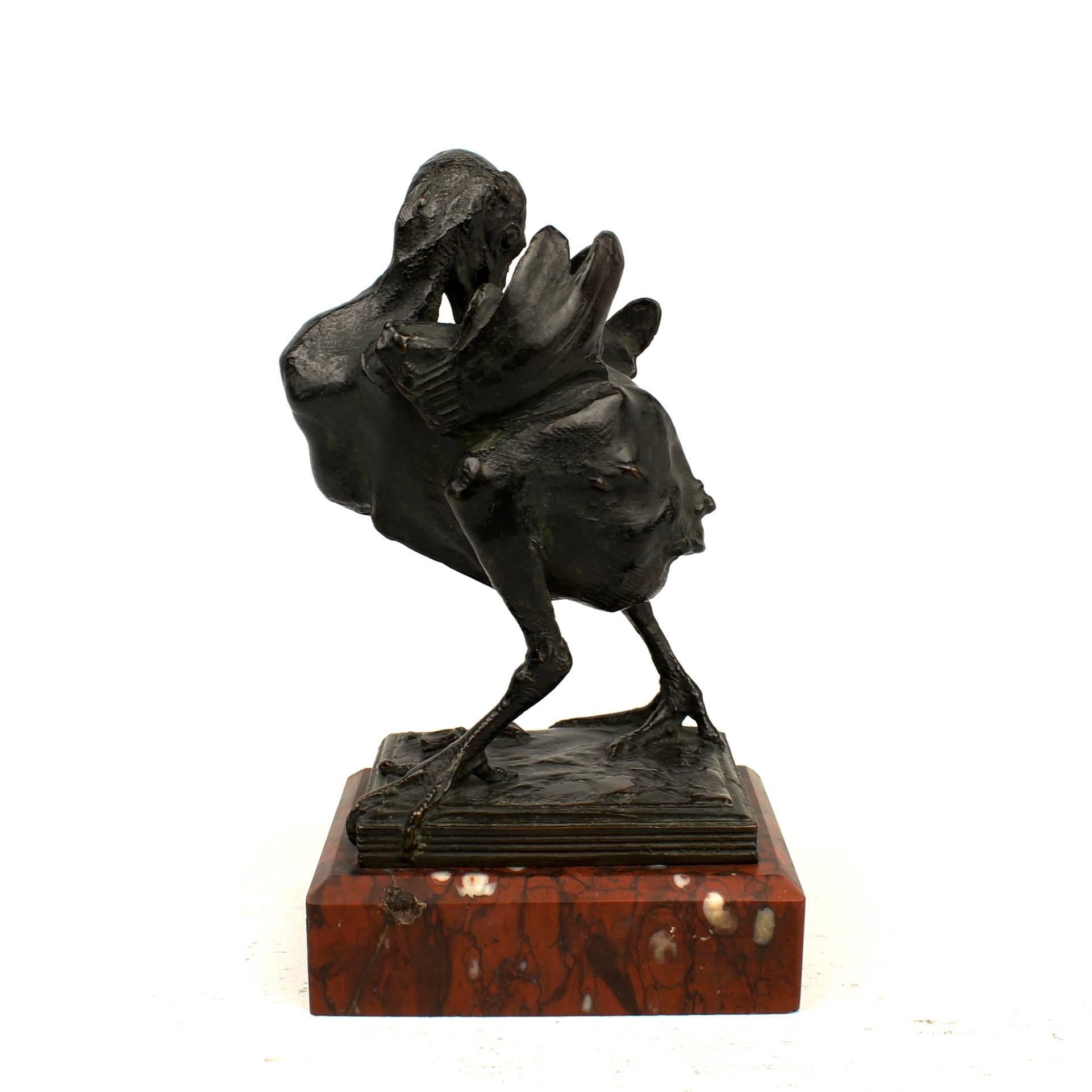 Américain Sculpture de dinde adolescente en bronze de l'animalier américain Albert Laessle  en vente