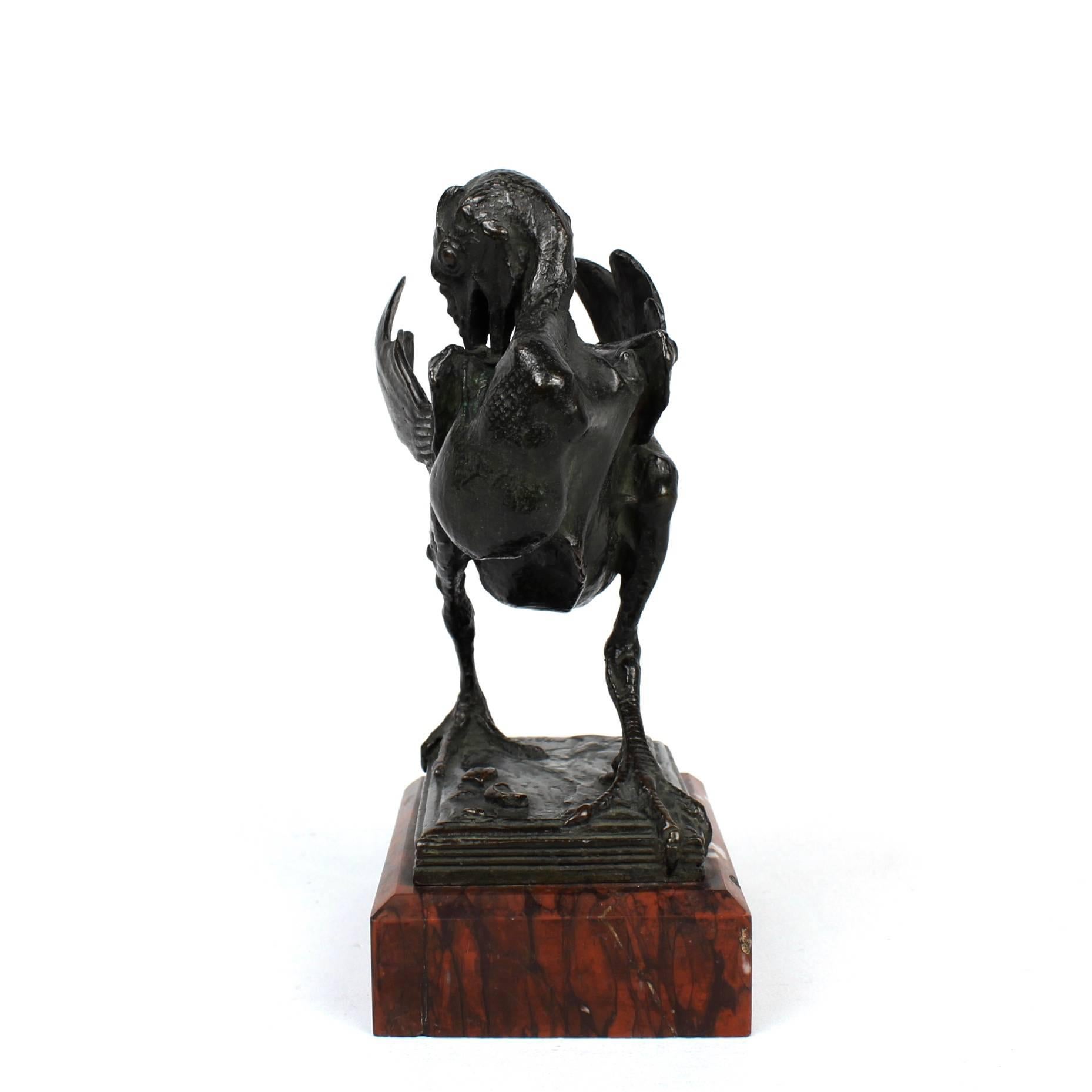 Moulage Sculpture de dinde adolescente en bronze de l'animalier américain Albert Laessle  en vente