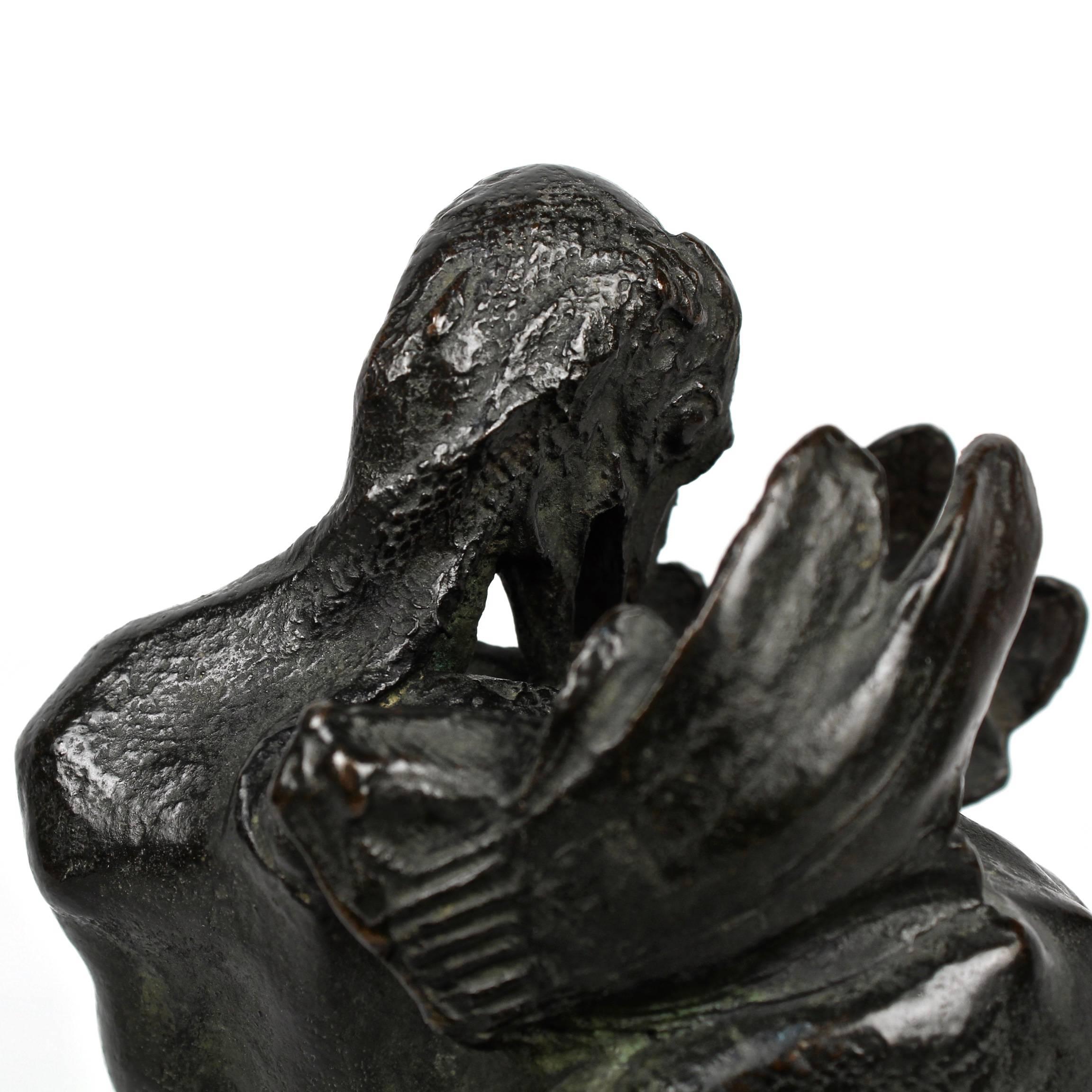 Adolescent Turkey Bronze Sculpture by the American Animalier Albert Laessle  In Good Condition For Sale In Philadelphia, PA