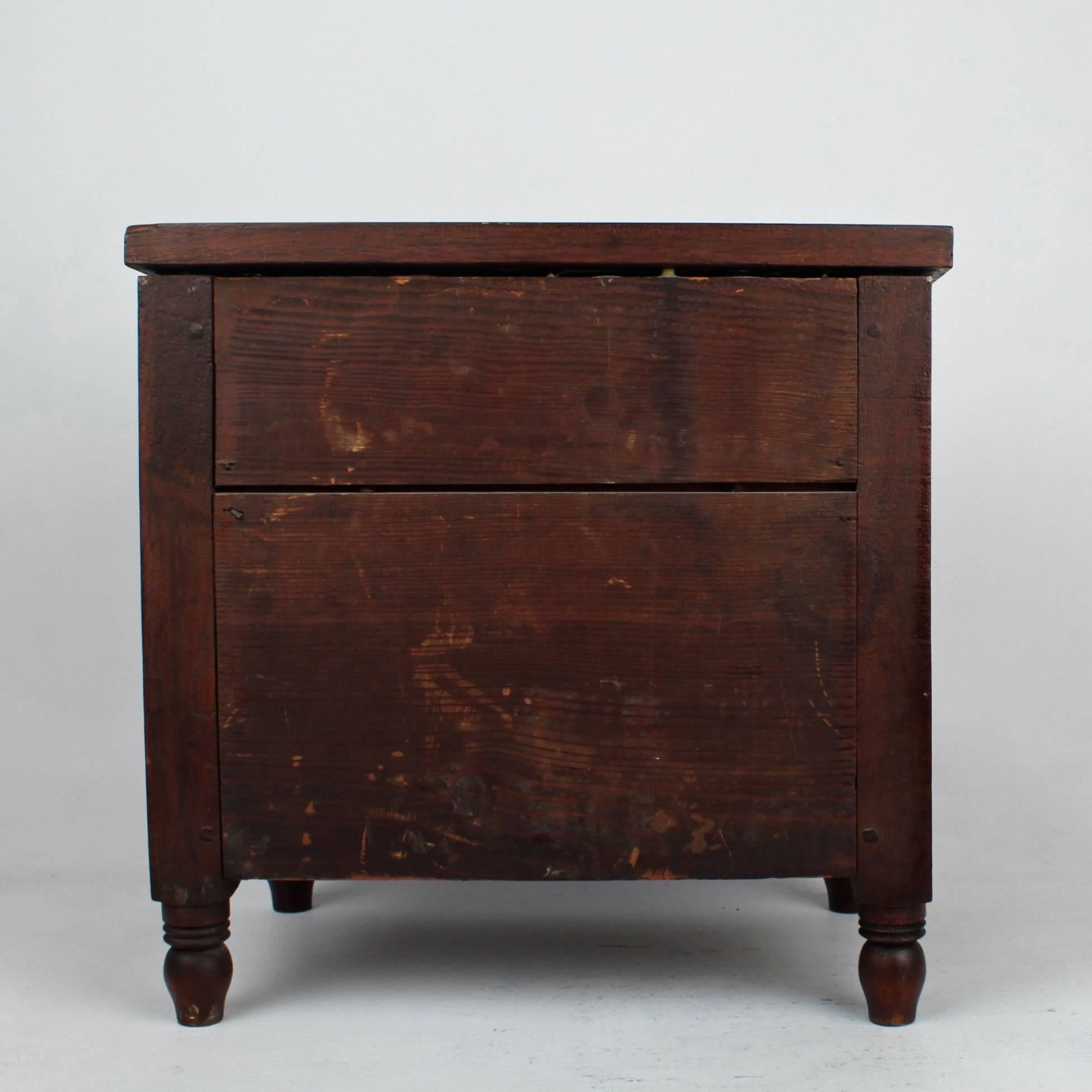 Late 19th Century Pennsylvania Miniature Walnut & Pine Paneled Chest of Drawers For Sale 1