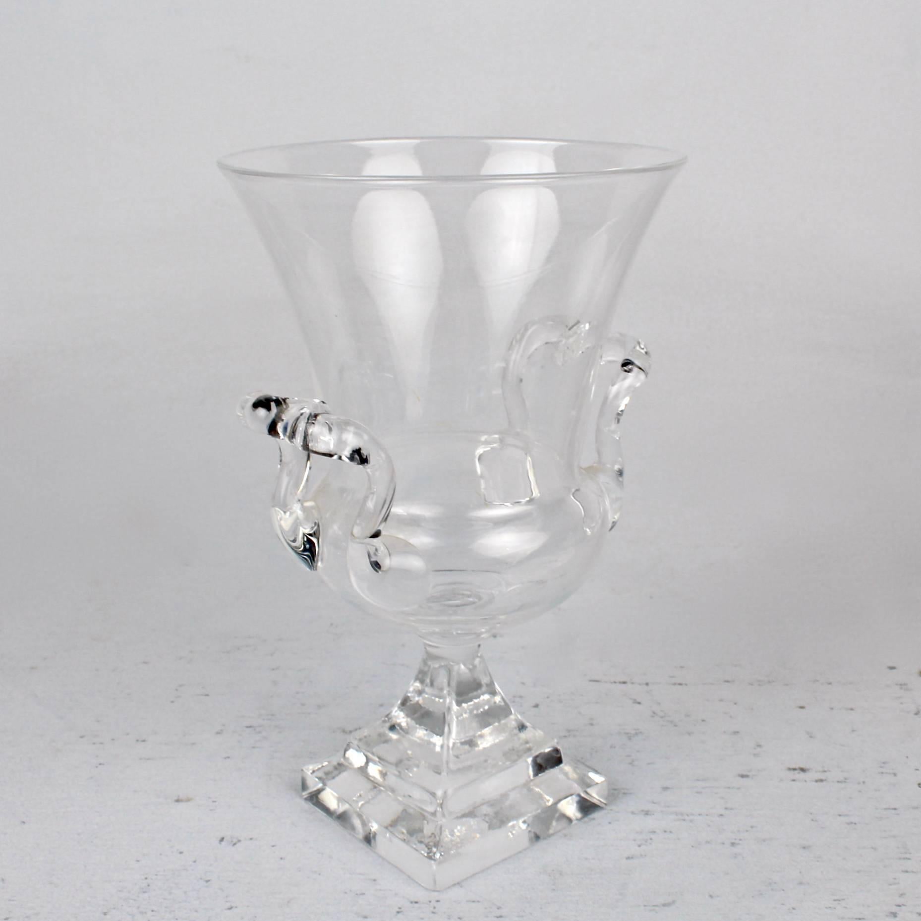 Set of Four Mid-Century Steuben Glass Campagna Form Table Urns In Good Condition In Philadelphia, PA