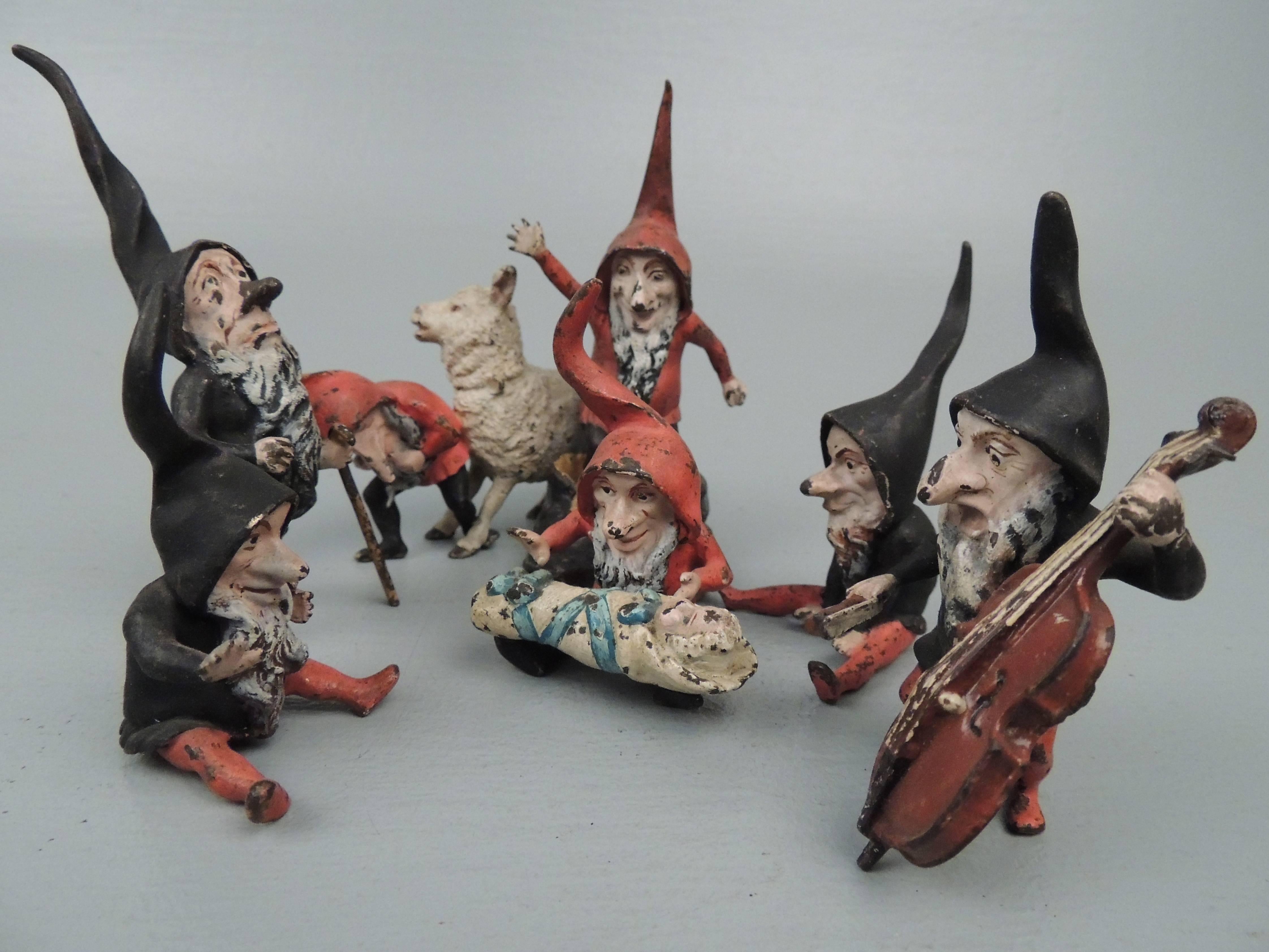 A rare, antique set of Snow White and the Seven Dwarves cold-painted Vienna or Austrian bronzes. 

This 