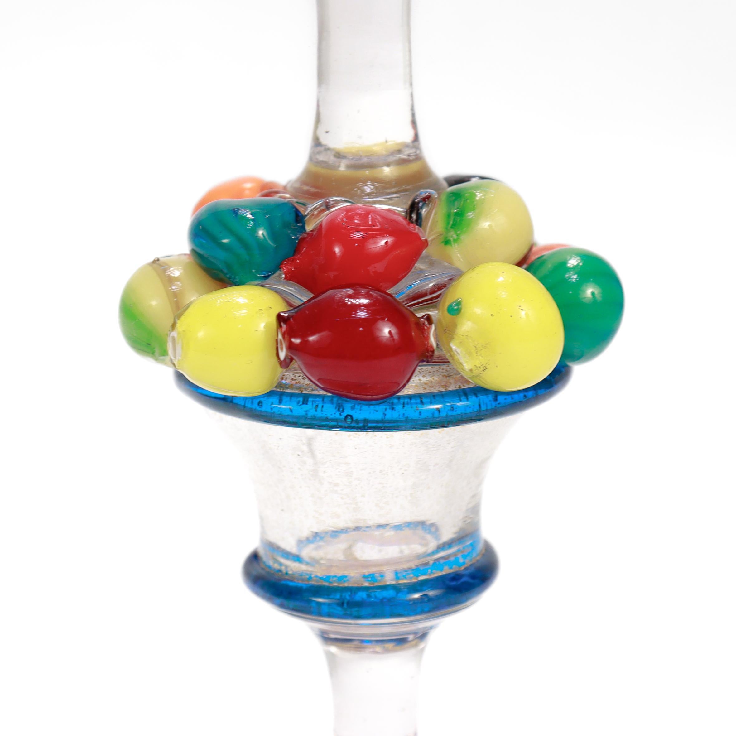 Vintage Venetian / Murano Art of Vintage Compote with Fruit Attributed to Salviati en vente 5