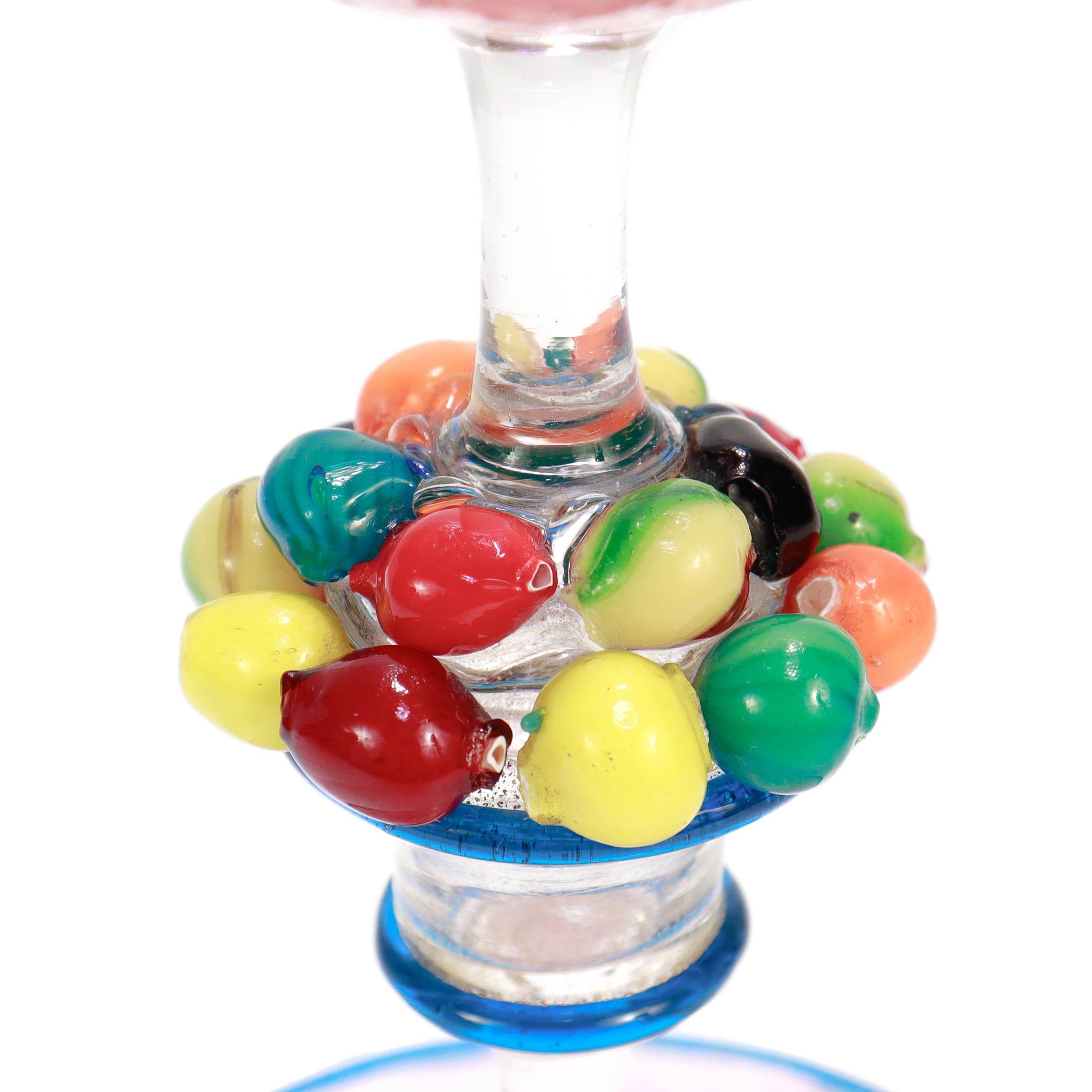 Vintage Venetian / Murano Art of Vintage Compote with Fruit Attributed to Salviati en vente 7