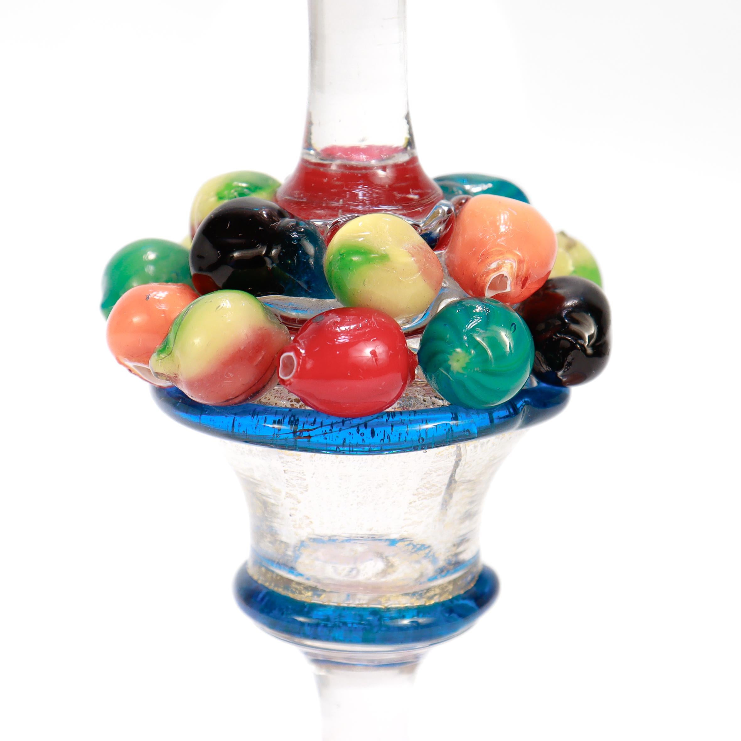Vintage Venetian / Murano Art of Vintage Compote with Fruit Attributed to Salviati en vente 6