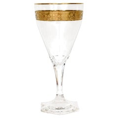 Set of 6 Moser Glass & Gold Encrusted Copenhagen Pattern Red Wine Goblets
