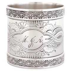 Antique Victorian Sterling Silver Engraved Napkin Ring