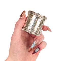 Antique Victorian Sterling Silver Engraved Napkin Ring