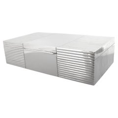 Mid-Century Puiforcat French Sterling Silver Table or Cigarette Box with a Wood