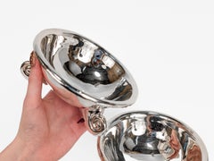 Pair of William Spratling Mexican Sterling Silver Nautilus Three-Footed Bowls