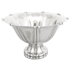 Antique Georg Jensen Sterling Silver Hand Hammered Sugar Bowl No. 4