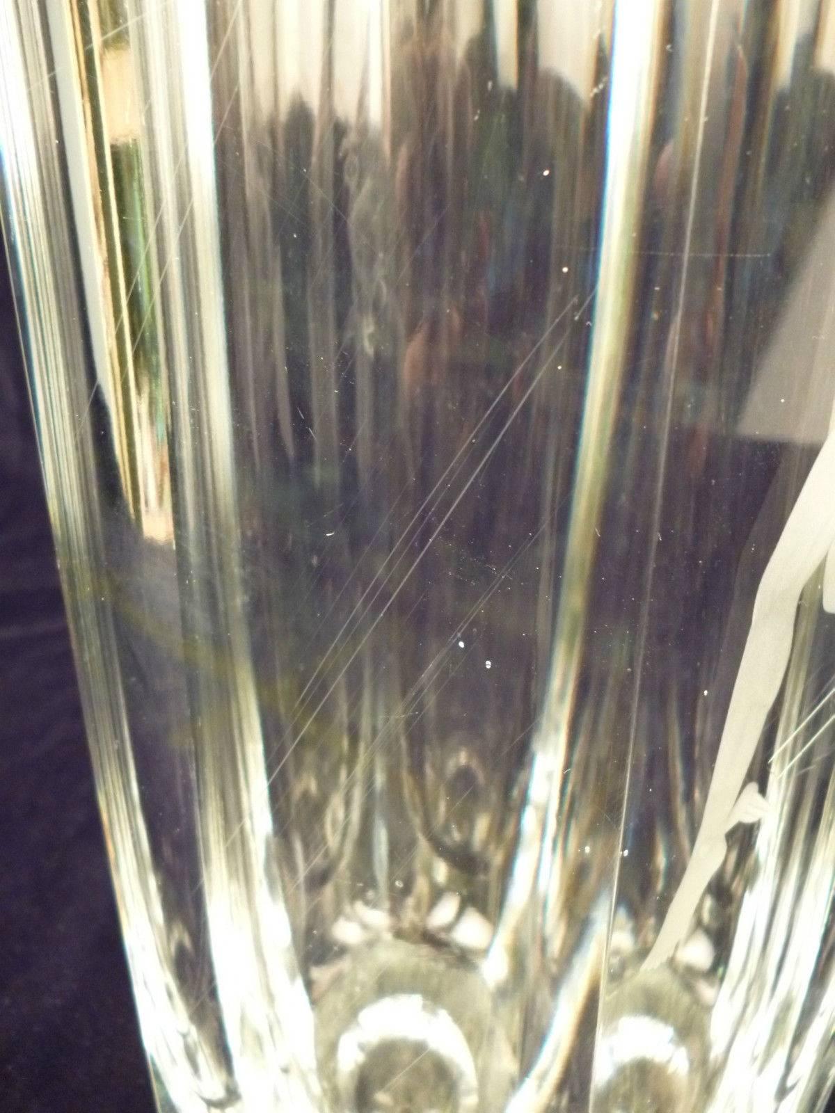 Large Faceted Art Deco Vase with Engraved Mercury by Elis Bergh for Kosta Boda For Sale 1