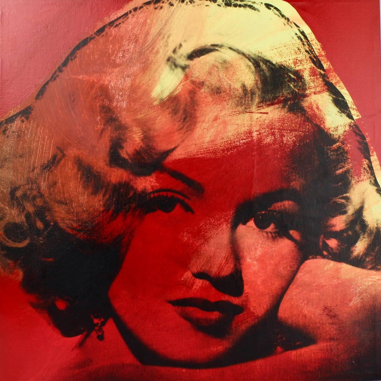 Title: Mini Marilyn 11 red.

By: Steve Kaufman.

Date: 1995.

A limited edition screen-print on canvas with hand embellishments (in oil).

Signed to reverse SAK and numberd 67/99.

Kaufman, a renowned Pop Artist in his own right, was also