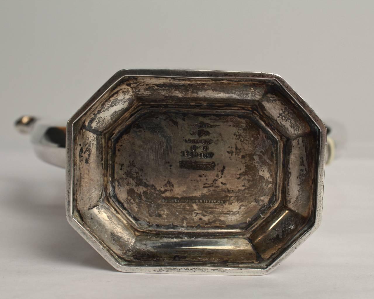 Antique Gorham Fairfax Sterling Silver Tea Set with a Teapot, Creamer and Sugar 5