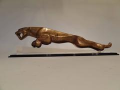 Large Bronze Jaguar by Romano Conti, Signed, circa 1980