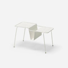 Mathieu Matégot 1954 White Elysee Magazine Table Manufactured by Atelier Mategot