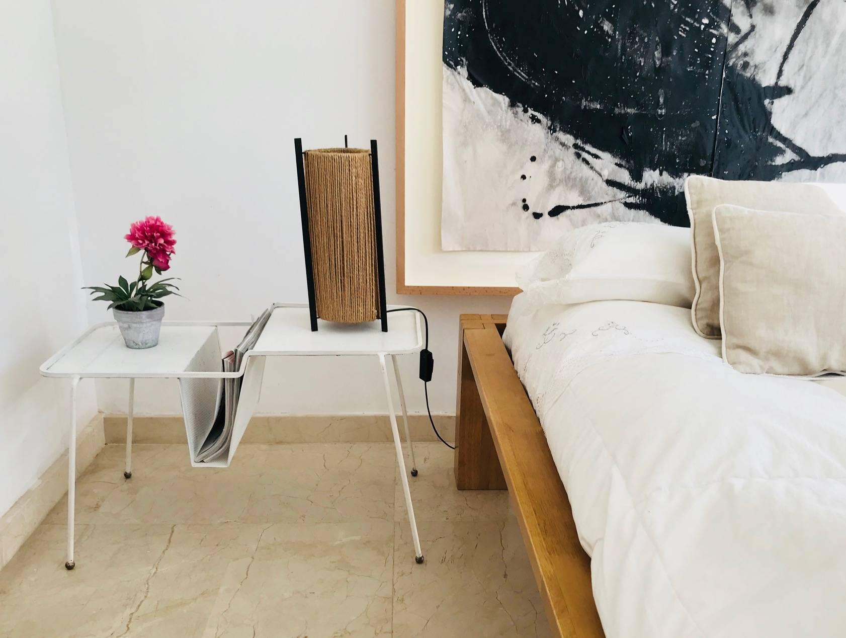 Mathieu Matégot 1954 White Elysee Magazine Table Manufactured by Atelier Mategot For Sale 2