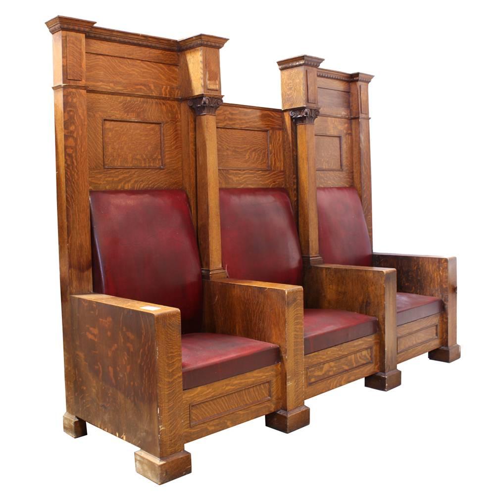 Neoclassical Revival Fraternal Lodge Bench Thrones