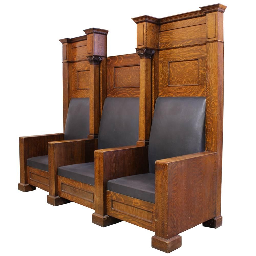 Leather Fraternal Lodge Bench Thrones