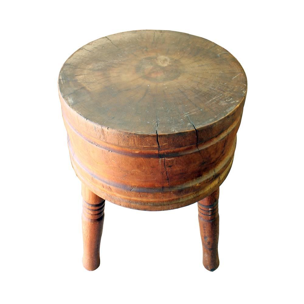 Bois Bloc de boucherie rond primitif