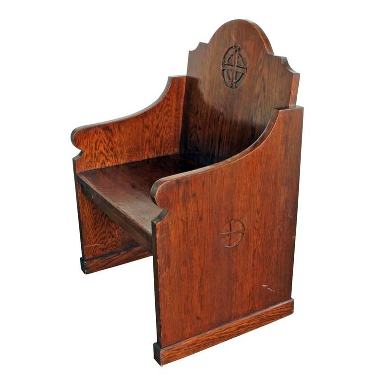 Oak Church Altar Chairs (S/2) at 1stDibs