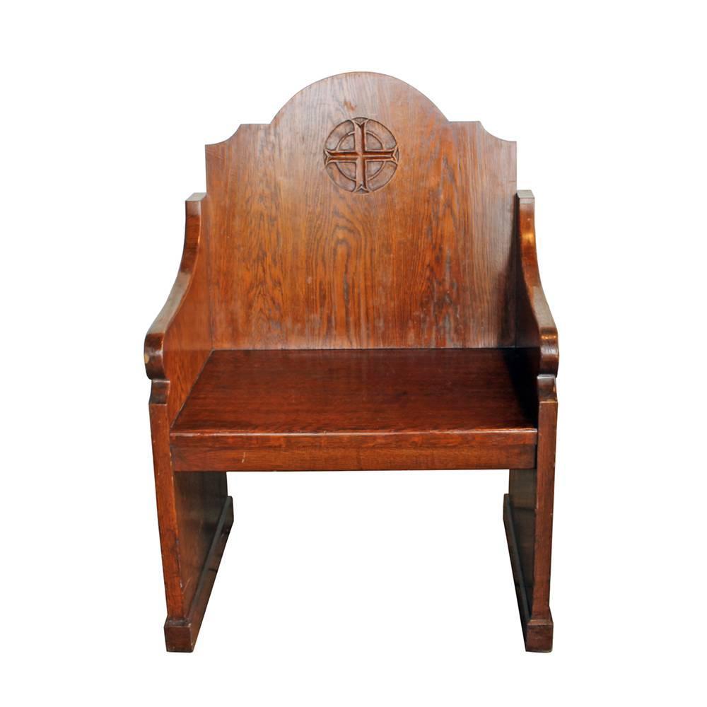 Oak Church Altar Chairs (S/2) For Sale at 1stdibs