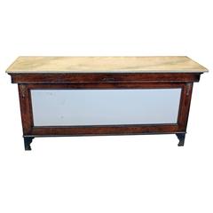 Antique Early 20th Century Marble-Topped Butcher Case
