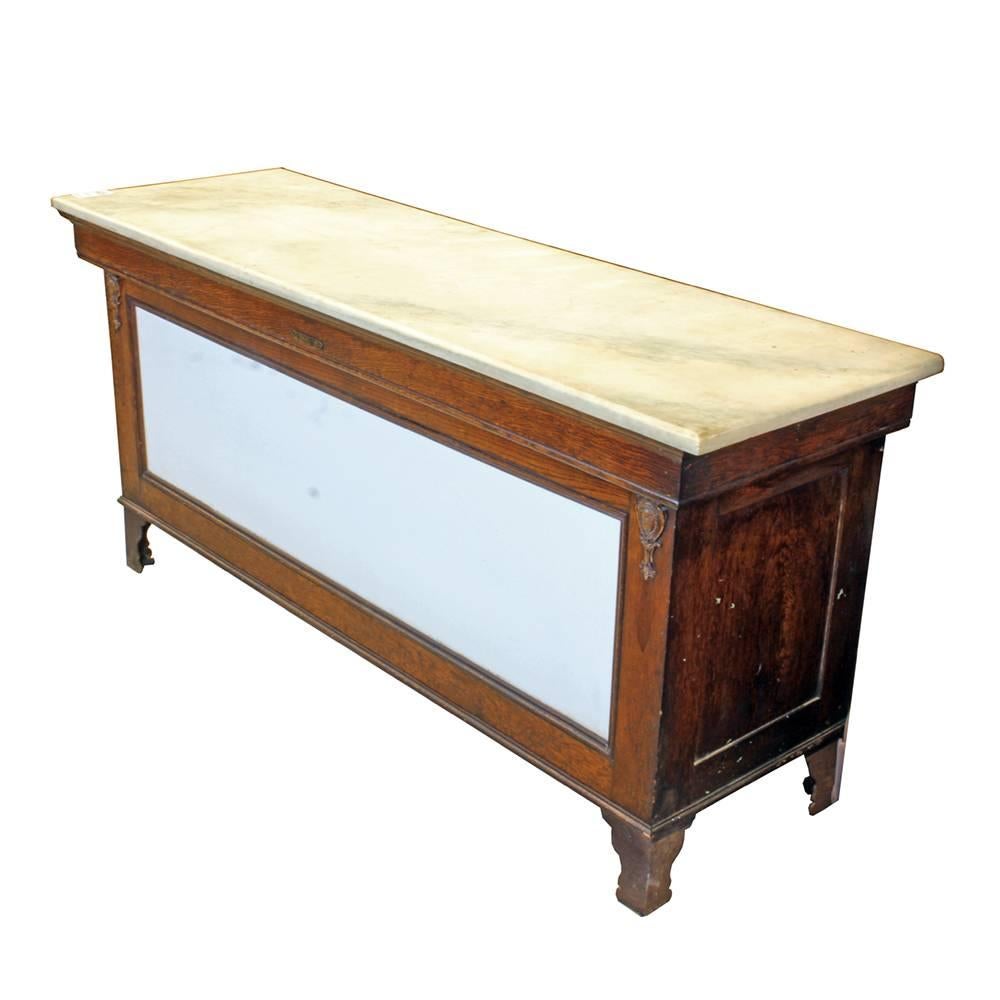 Early 20th Century Marble-Topped Butcher Case 1