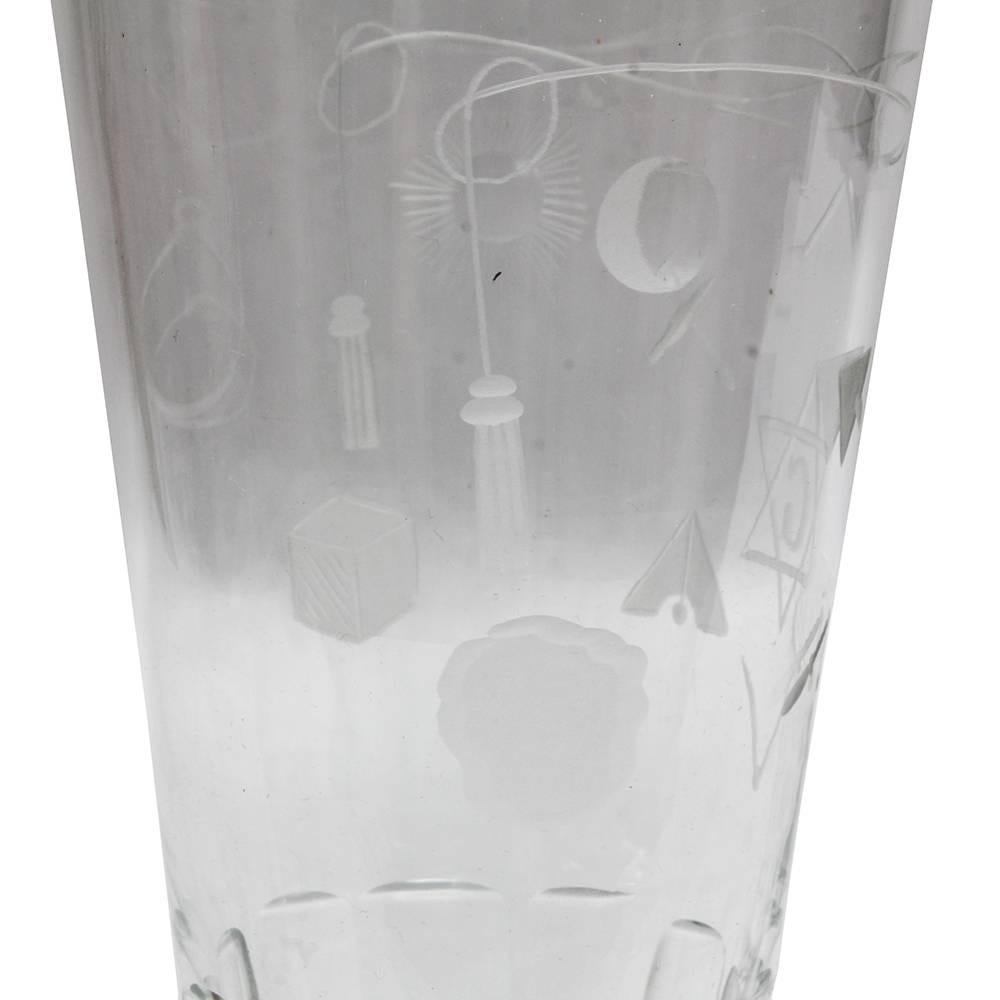 Hand Etched Masonic Ceremonial Crystal Glassware 1