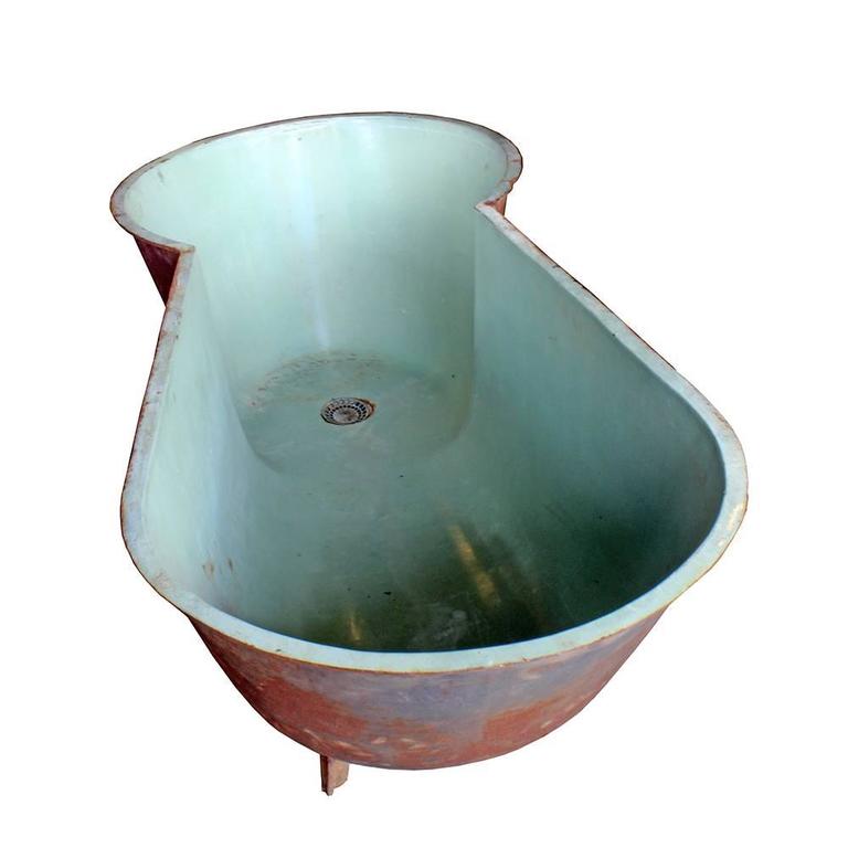 Early 20th Century French Zinc Shower and Iron Tub at 1stDibs