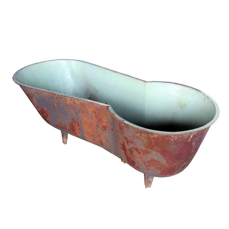 Early 20th Century French Zinc Shower and Iron Tub at 1stDibs