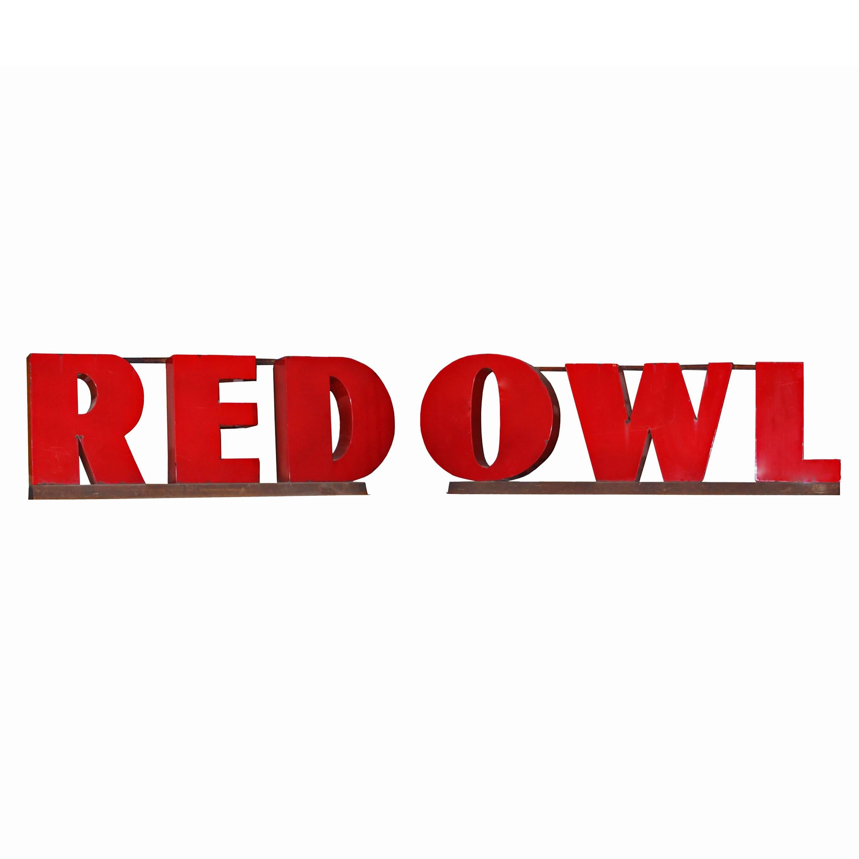 "Red Owl" Vintage Sign For Sale