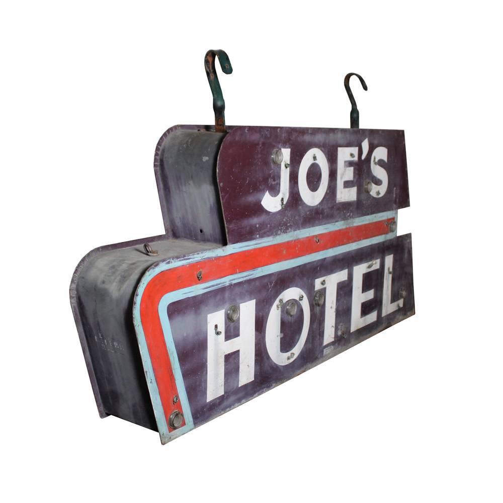 Salvaged from upstate New York, this sign looks as though it could have sprung from the canvas of an Edward Hopper painting. This hand-painted 