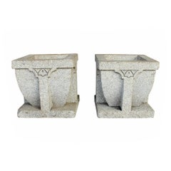 Prairie School Style Planters, Pair