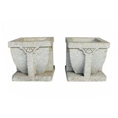 Prairie School Style Planters, Pair 7