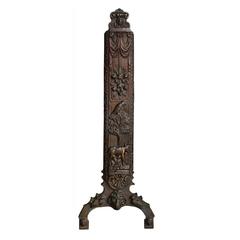 Cast Bronze Figural Relief Andirons