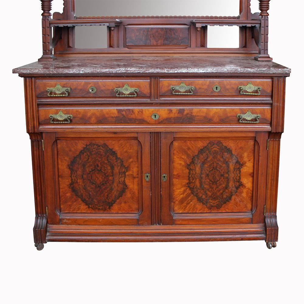 Victorian Walnut Sideboard with Marble Top at 1stdibs