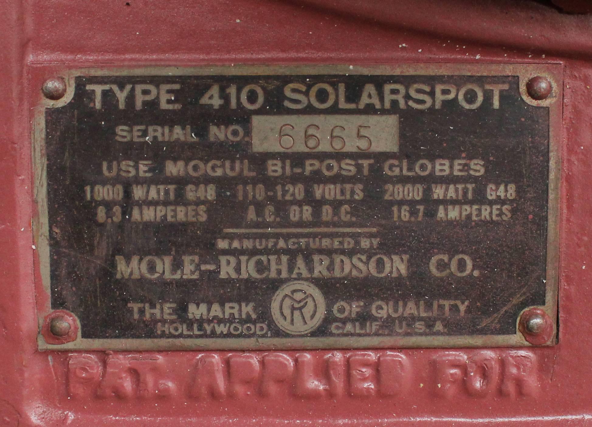 Pair of Mole Richardson Rolling Spotlights 1