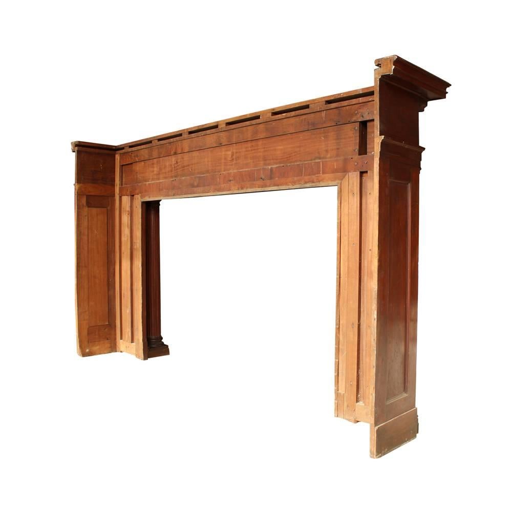 Neoclassical Mahogany Mantel In Fair Condition For Sale In Aurora, OR