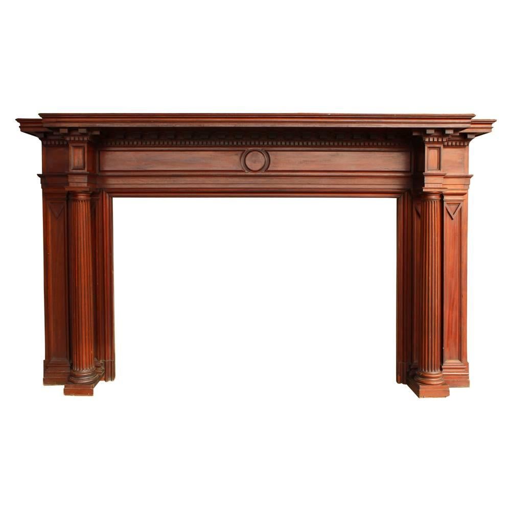 Neoclassical Mahogany Mantel For Sale