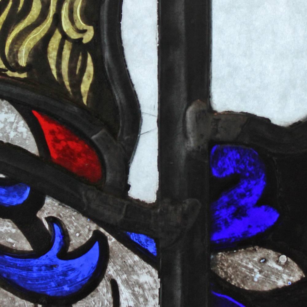 Stained Iron Framed Heraldic Window 