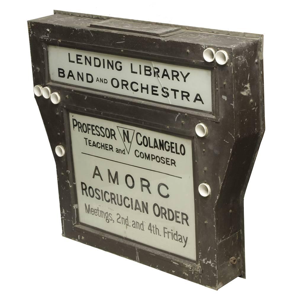 antique library sign