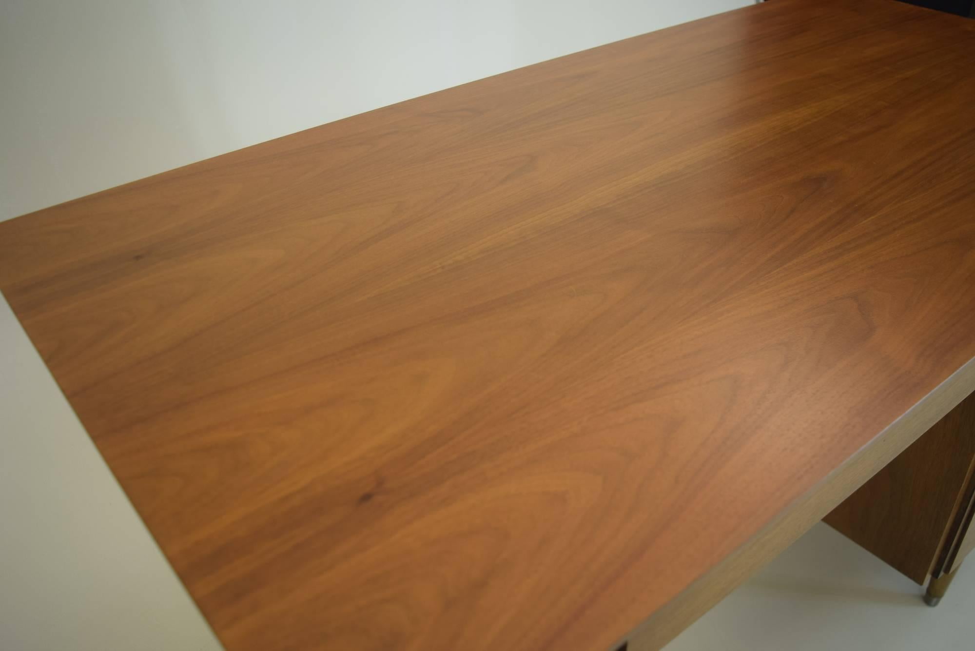 American Stylish Walnut and Elm Desk in the Style of Dunbar